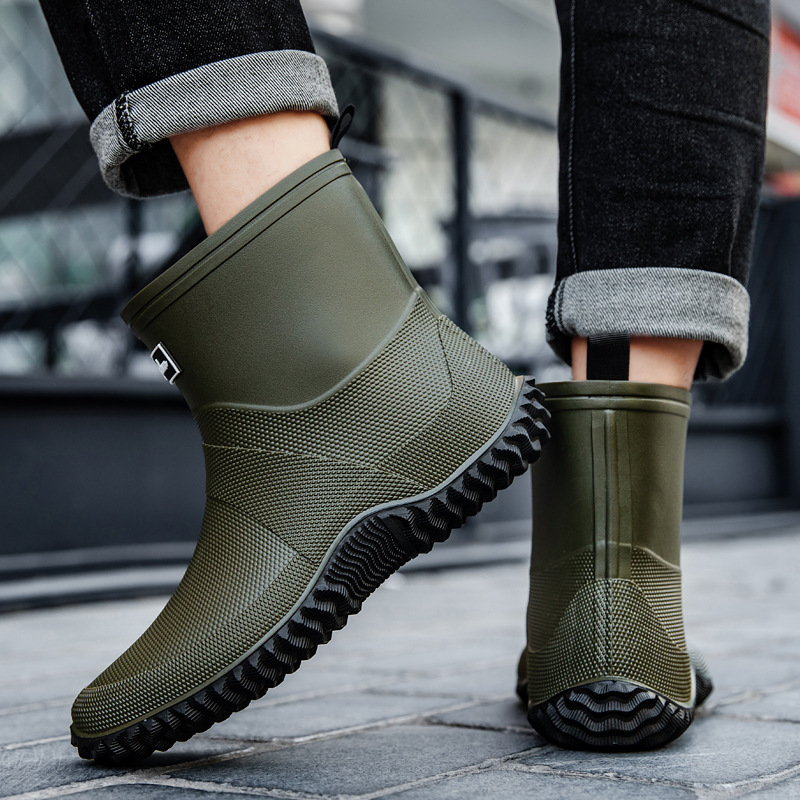 Fishing Boots - New Men's Mid-Calf Thick Bottom Rain