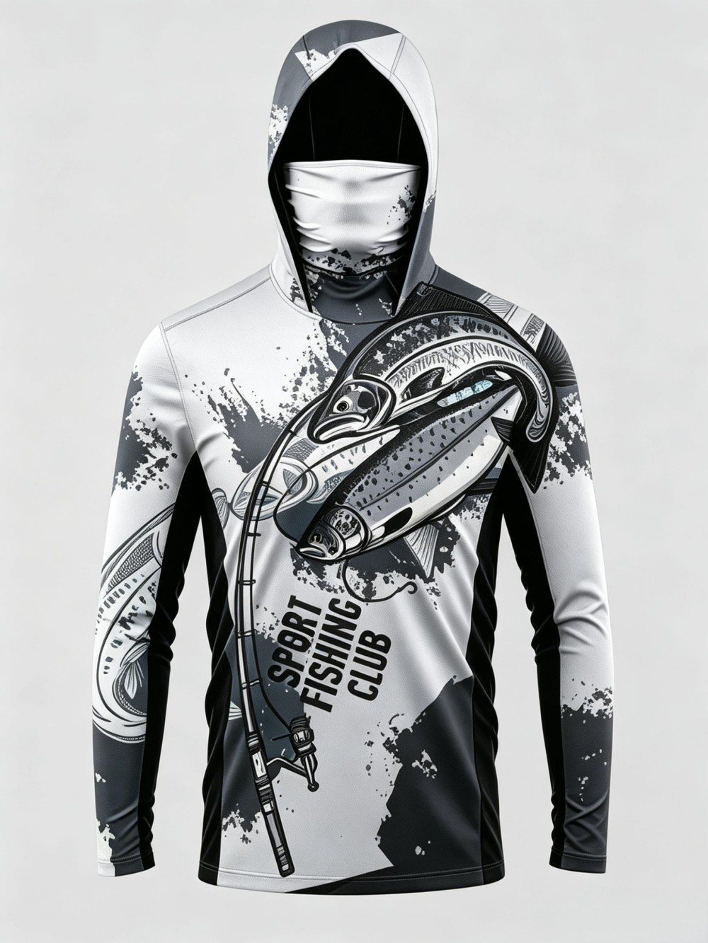 UPF50+ Camo Men Long Sleeve Fi - Fishing Mask Sun Protection ulasan dan harga